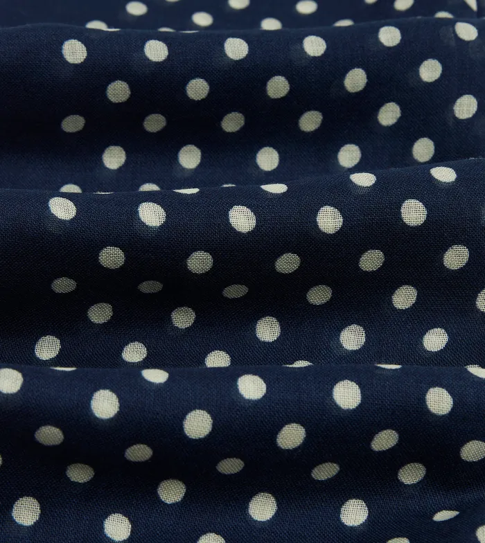 Drake039s Navy HandDrawn Polka Dot WoolSilk Scarf Men Scarves