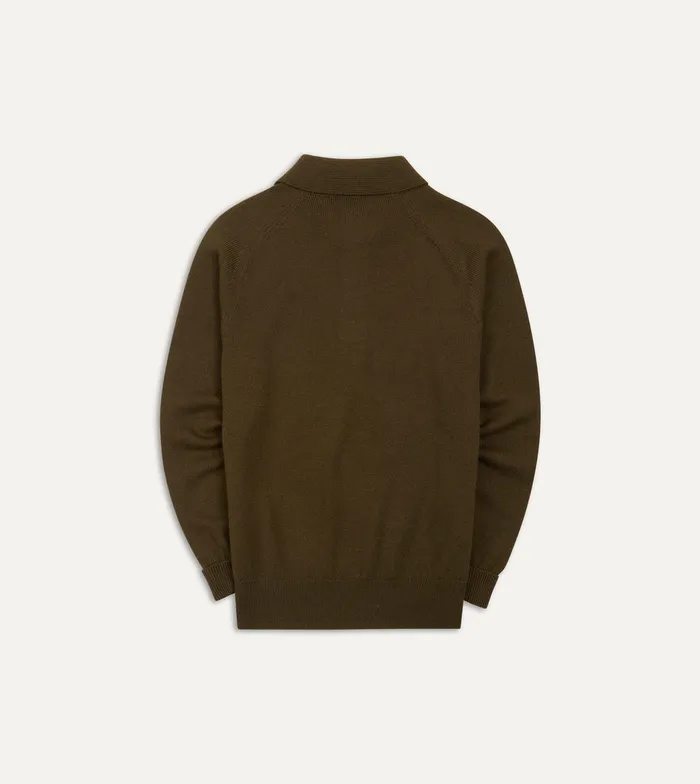 Drake039s Olive Merino Wool Knitted Polo Men Polos and Sweatshirts Drake039s Olive Merino Wool Knitted Polo Men Polos and Sweatshirts