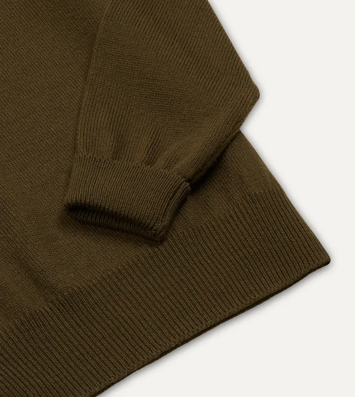Drake039s Olive Merino Wool Knitted Polo Men Polos and Sweatshirts Drake039s Olive Merino Wool Knitted Polo Men Polos and Sweatshirts