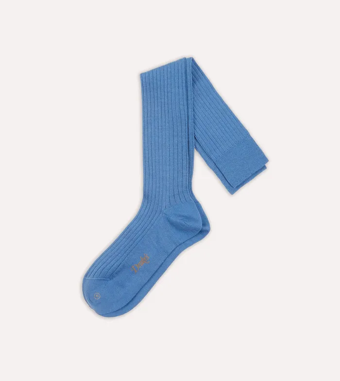 Drake039s Sky Blue Wool OverTheCalf Socks Men Boxer Shorts and Socks