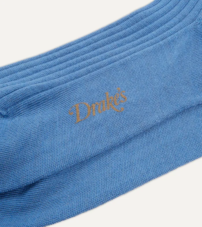 Drake039s Sky Blue Wool OverTheCalf Socks Men Boxer Shorts and Socks