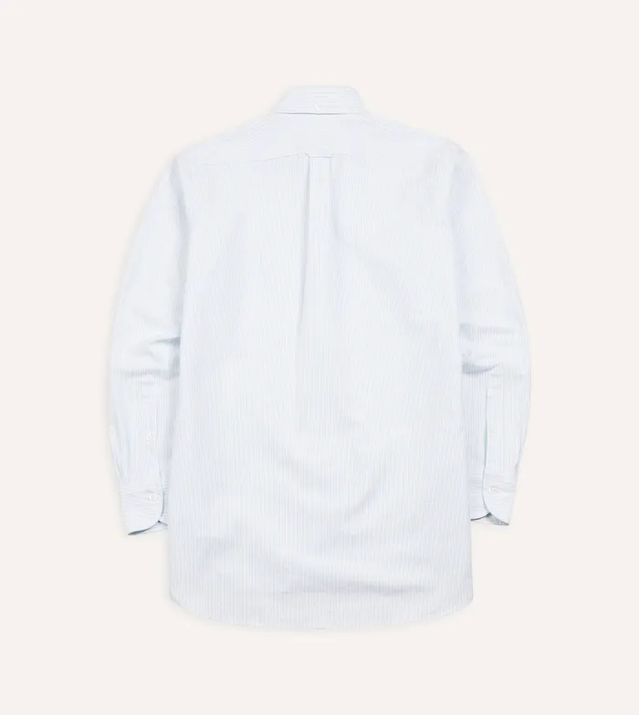 Drake039s Sky Ticking Stripe Cotton Oxford Cloth ButtonDown Shirt Men Formal Shirts