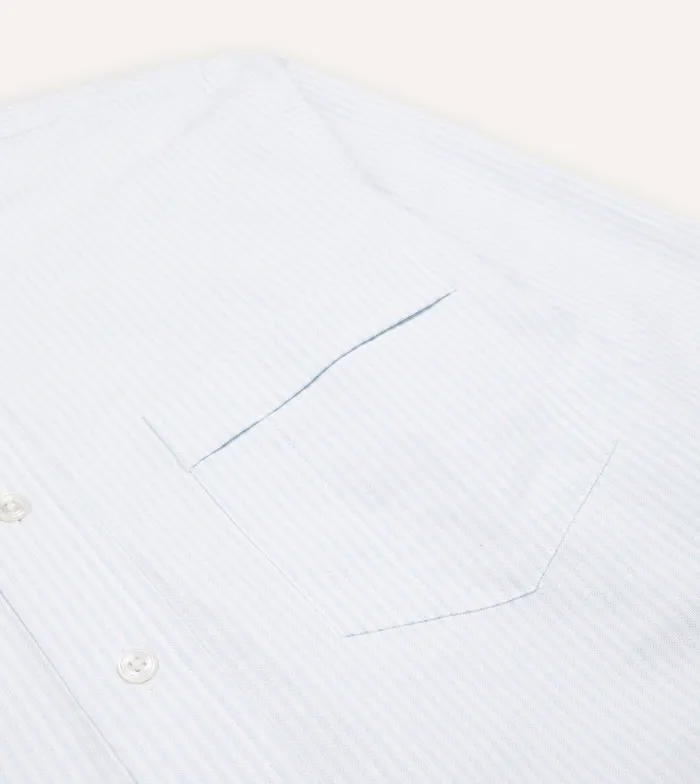 Drake039s Sky Ticking Stripe Cotton Oxford Cloth ButtonDown Shirt Men Formal Shirts