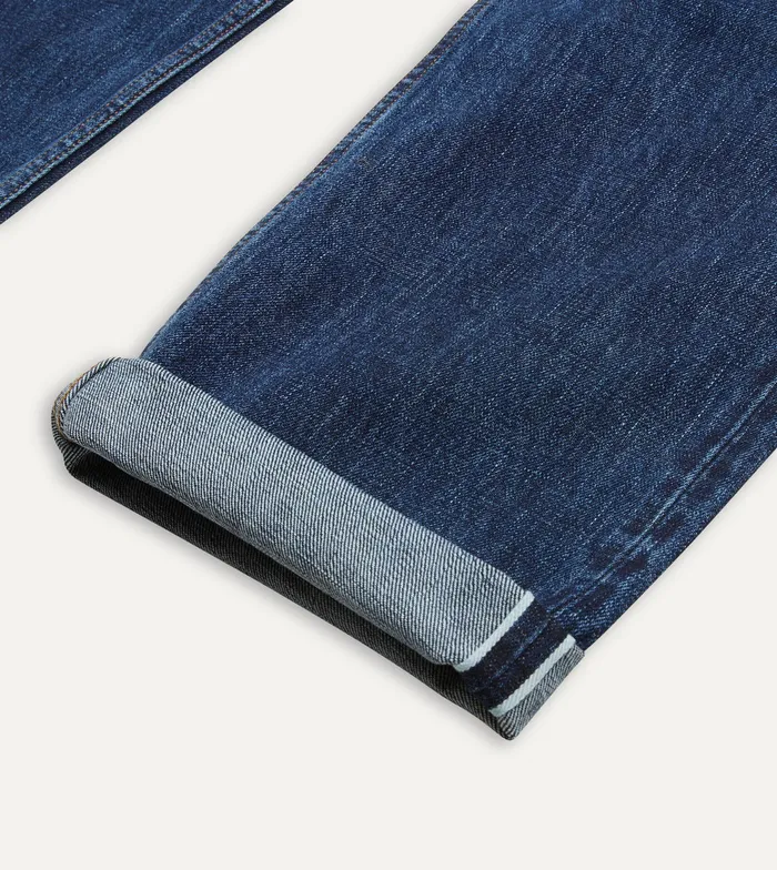 Drake039s Stone Wash 142oz Japanese Selvedge Denim FivePocket Jeans Men Trousers