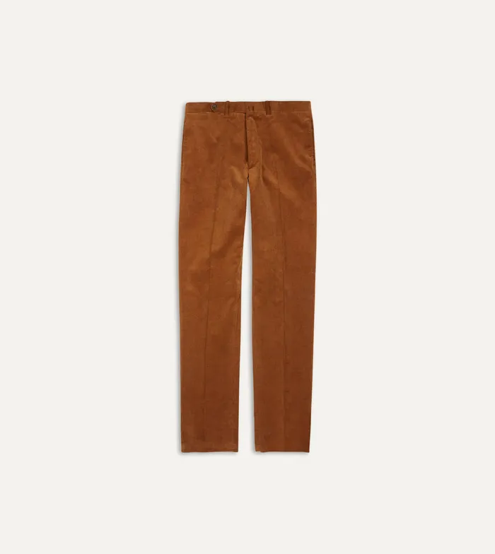 Drake039s Tan MidWale Corduroy Flat Front Trouser Men Trousers