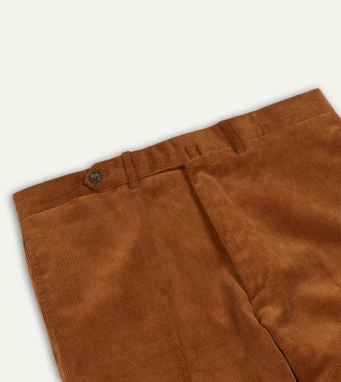 Drake039s Tan MidWale Corduroy Flat Front Trouser Men Trousers