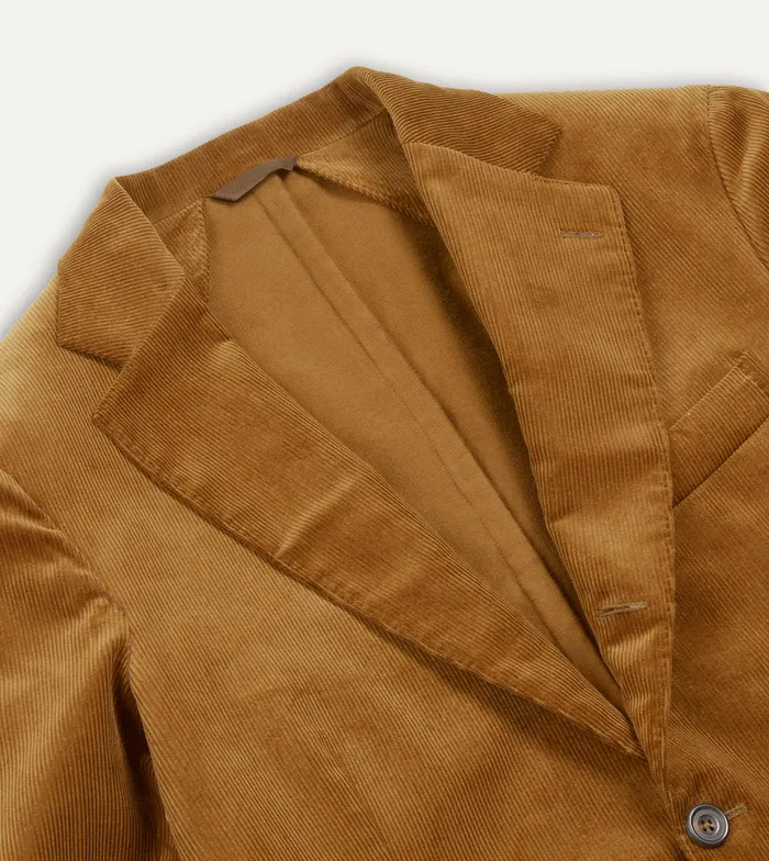 Drake039s Tan MidWale Cotton Corduroy Tailored Jacket Men Suits