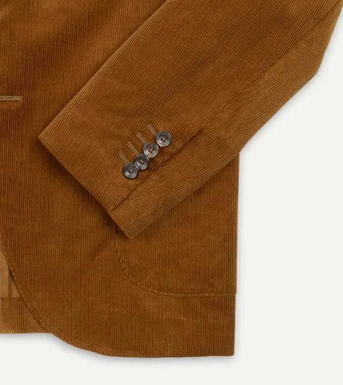 Drake039s Tan MidWale Cotton Corduroy Tailored Jacket Men Suits