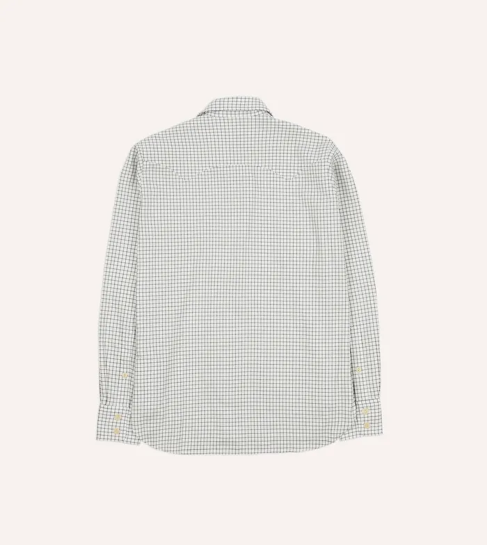 Drake039s Tattersall Cotton TwoPocket Western Shirt Men Casual Shirts