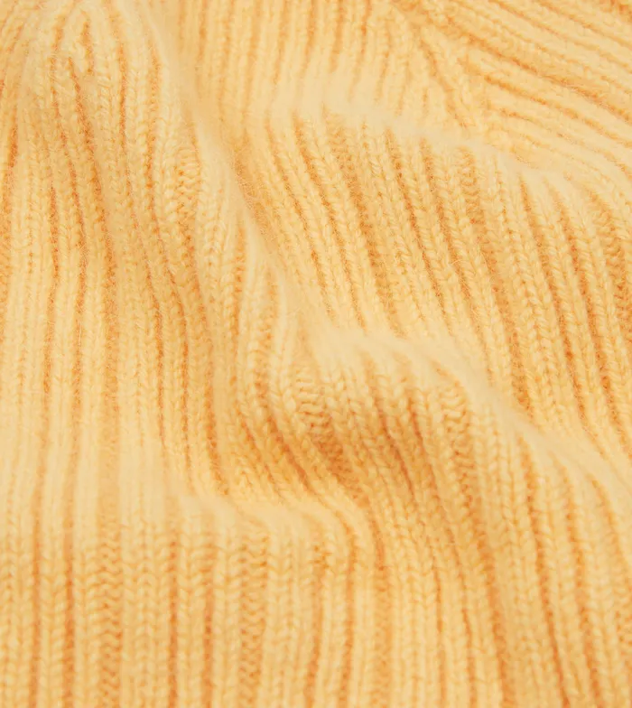 Drake039s Yellow Angora Lambswool Ribbed Knit Cap Men Hats