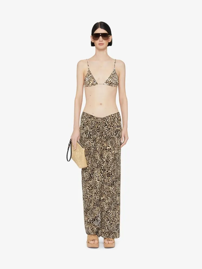 Draped Skirt In Silk With Leopard Print Beigeblack Women Givenchy Skirts