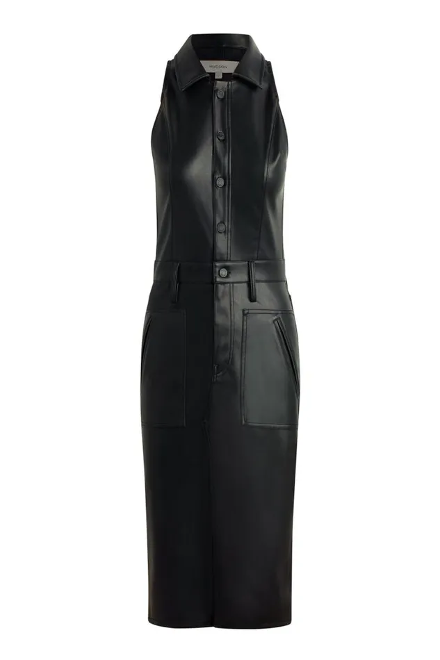 Dresses and Jumpsuits Women Hudson Jeans Halter Utility Dress Black Dresses and Jumpsuits Women Hudson Jeans Halter Utility Dress Black