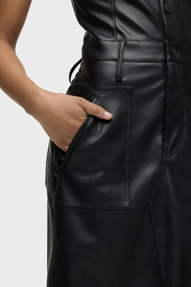 Dresses and Jumpsuits Women Hudson Jeans Halter Utility Dress Black Dresses and Jumpsuits Women Hudson Jeans Halter Utility Dress Black