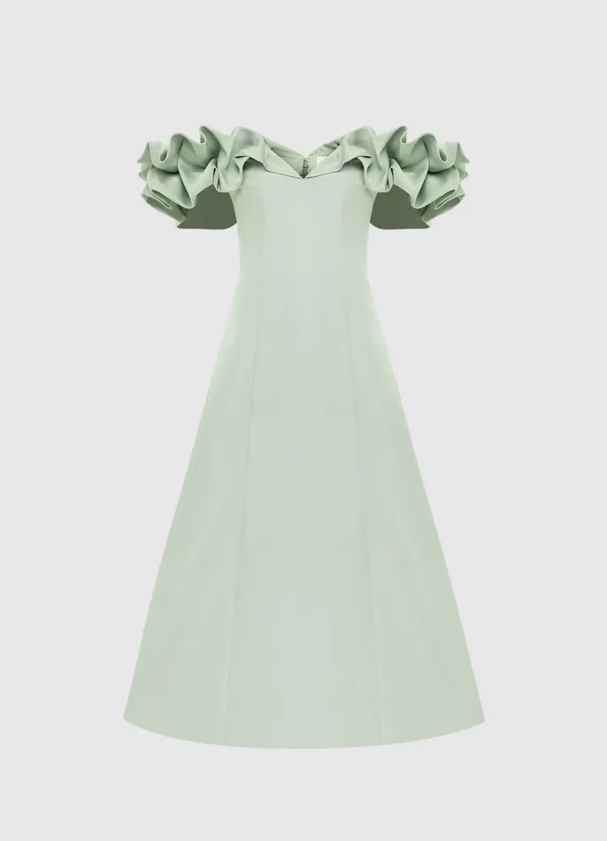Dresses and Jumpsuits Women LEO LIN Annie Off Shoulder Frill Midi Dress 8211 Sage Dresses and Jumpsuits Women LEO LIN Annie Off Shoulder Frill Midi Dress 8211 Sage