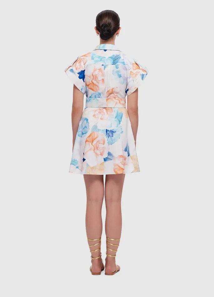 Dresses and Jumpsuits Women LEO LIN Frankie Pocket Shirt Mini Dress 8211 Rosebud Print In Cream