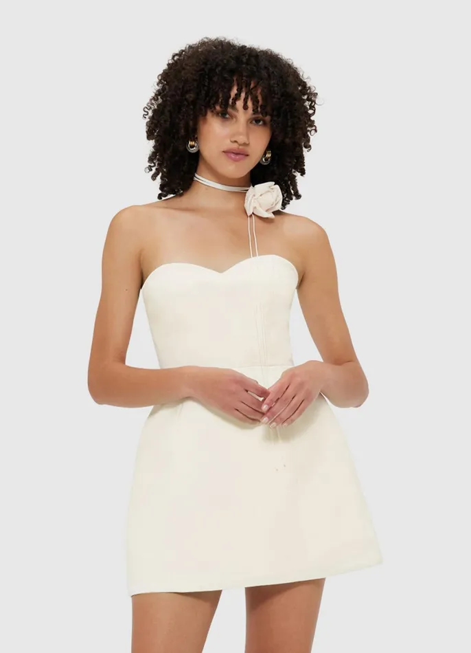 Dresses and Jumpsuits Women LEO LIN Rosalie Bustier Mini Dress 8211 Vanilla