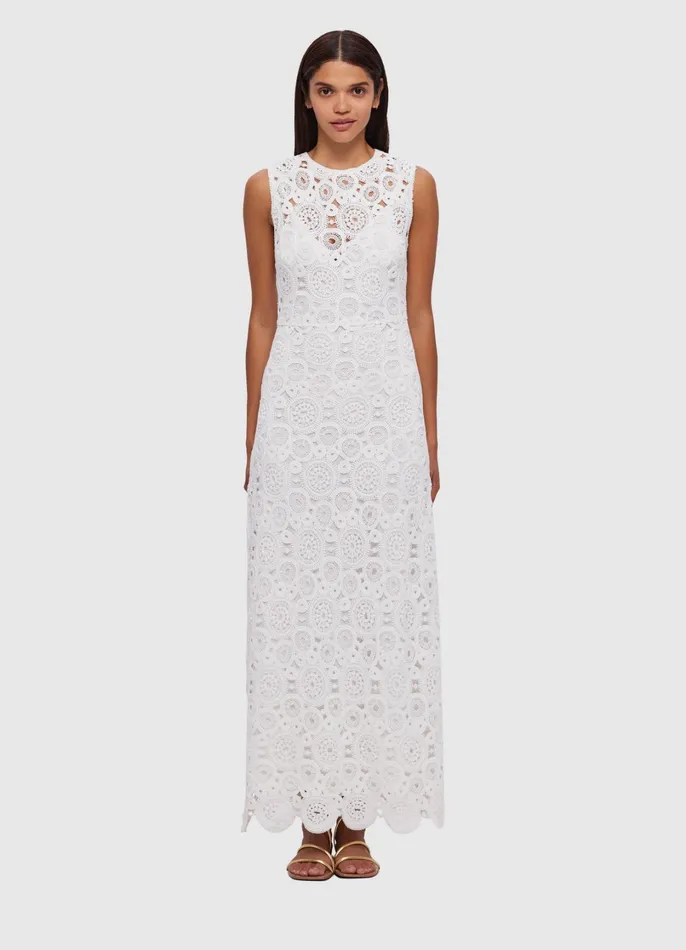 Dresses and Jumpsuits Women LEO LIN Serena Crochet Midi Dress 8211 Snow