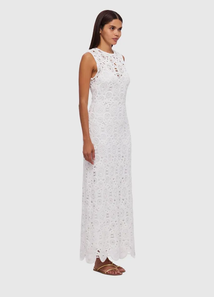 Dresses and Jumpsuits Women LEO LIN Serena Crochet Midi Dress 8211 Snow