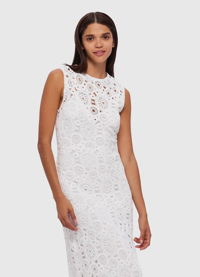 Dresses and Jumpsuits Women LEO LIN Serena Crochet Midi Dress 8211 Snow