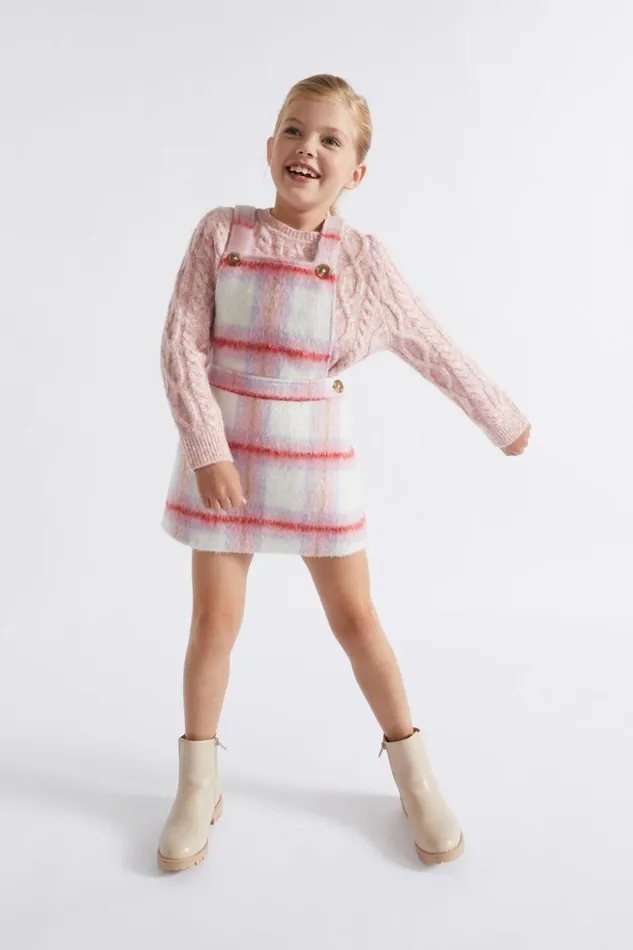 Dresses Girl Seed Heritage Check Pinafore Camelia