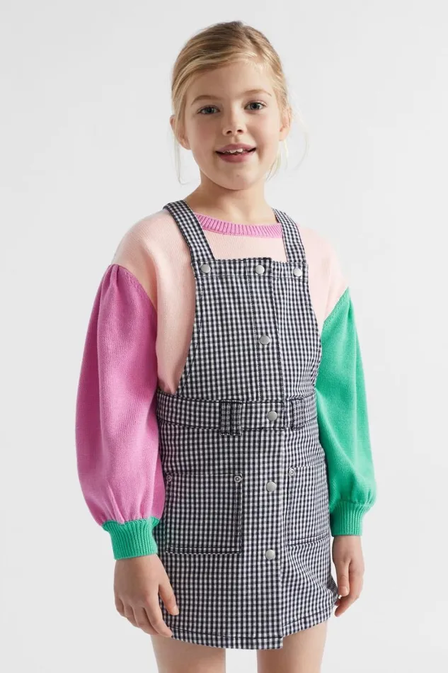 Dresses Girl Seed Heritage Check Pinafore Midnight Gingham