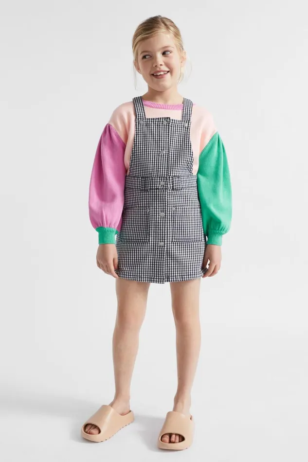 Dresses Girl Seed Heritage Check Pinafore Midnight Gingham