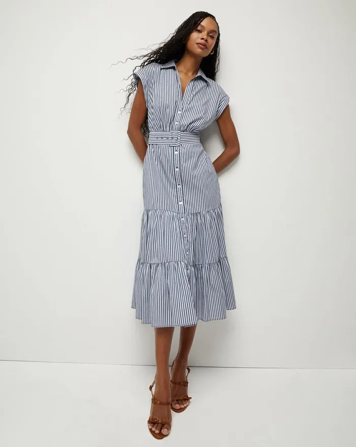 Dresses Shop Veronica Beard Vanessa Striped Dress Blue Multi
