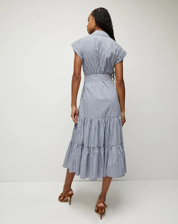 Dresses Shop Veronica Beard Vanessa Striped Dress Blue Multi