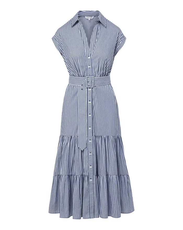 Dresses Shop Veronica Beard Vanessa Striped Dress Blue Multi