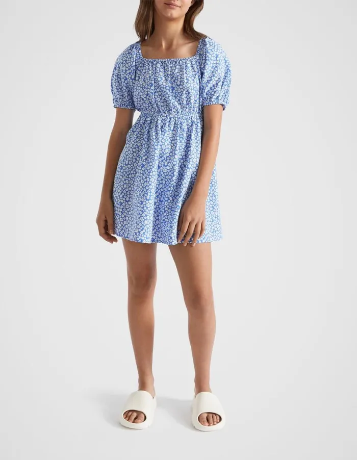 Dresses Teen Girl Seed Heritage Ditsy Dress Azure Blue