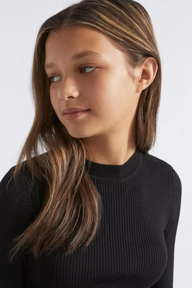 Dresses Teen Girl Seed Heritage Rib Knit Dress Black