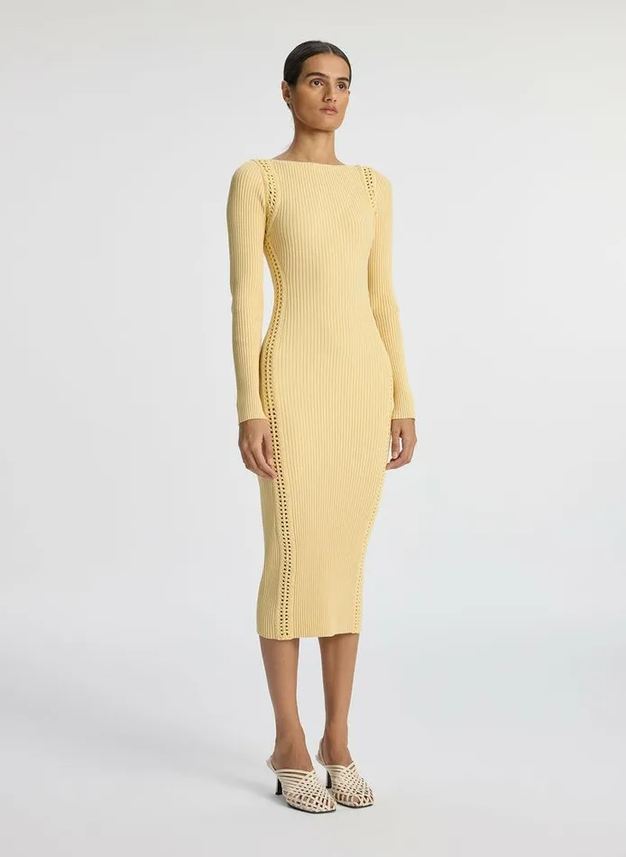 Dresses Women ALC Isa Crochet Trim Midi Dress Au Lait