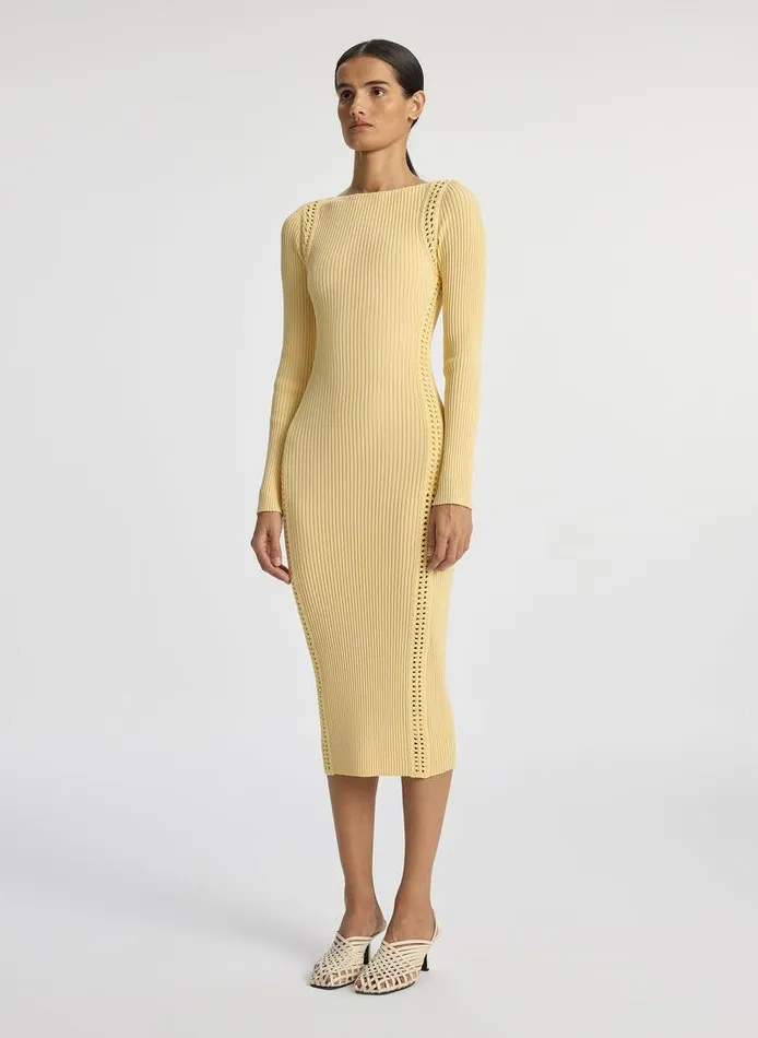 Dresses Women ALC Isa Crochet Trim Midi Dress Au Lait