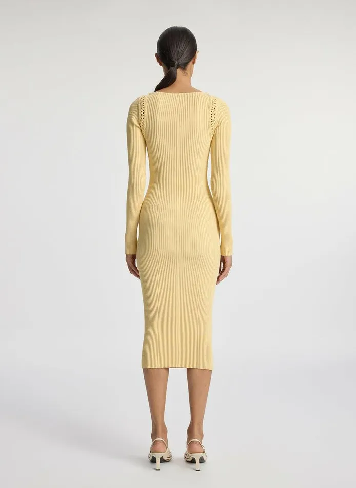 Dresses Women ALC Isa Crochet Trim Midi Dress Au Lait