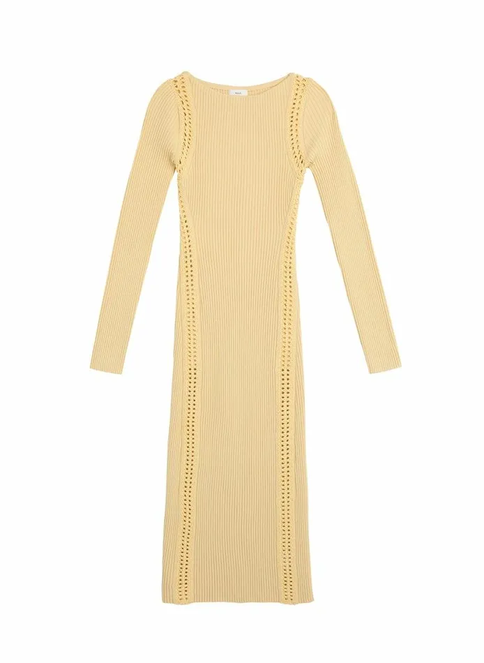 Dresses Women ALC Isa Crochet Trim Midi Dress Au Lait