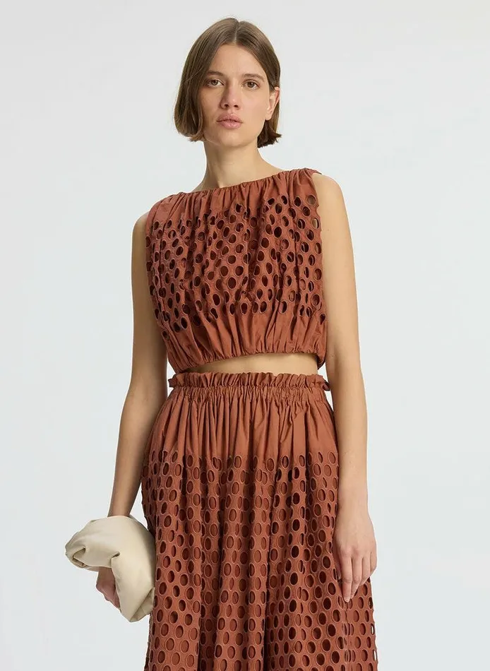 Dresses Women ALC Raina Cropped Eyelet Top Sequoia