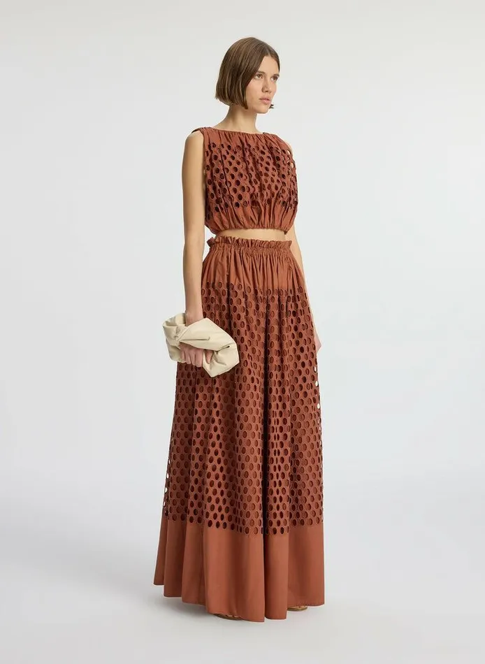 Dresses Women ALC Raina Cropped Eyelet Top Sequoia Dresses Women ALC Raina Cropped Eyelet Top Sequoia