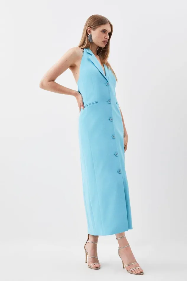 Dresses Women Karen Millen Compact Stretch Two Piece Tailored Pencil Dress Aqua