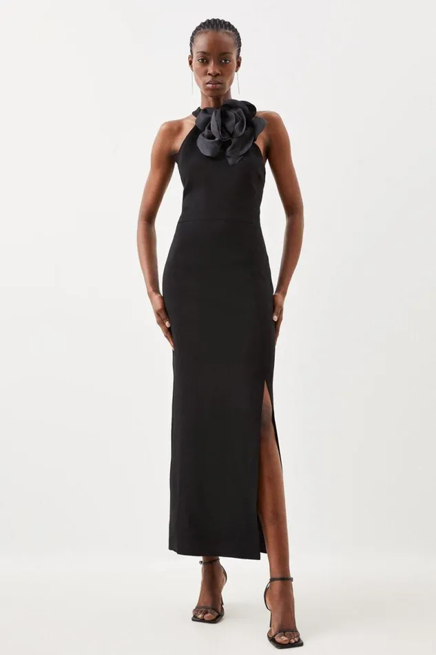Dresses Women Karen Millen Compact Viscose Corsage Detail Tailored Halterneck Midaxi Dress Black Dresses Women Karen Millen Compact Viscose Corsage Detail Tailored Halterneck Midaxi Dress Black