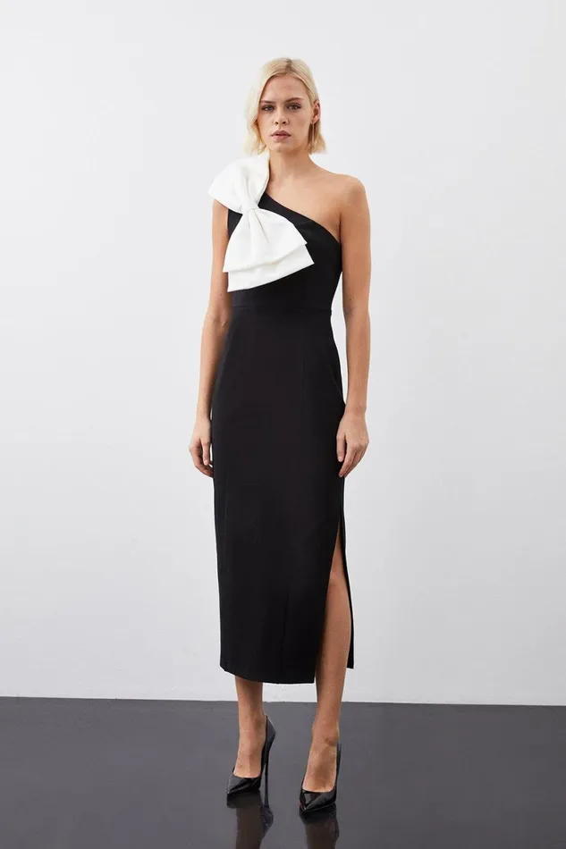 Dresses Women Karen Millen Jersey Ponte Bow Maxi Dress Mono