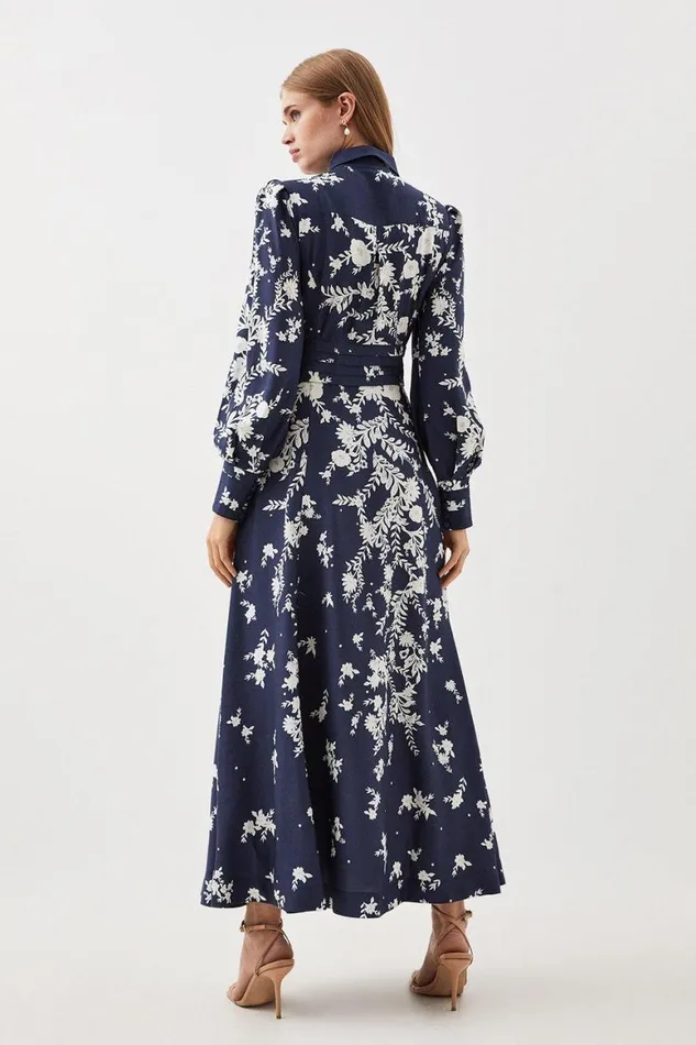 Dresses Women Karen Millen Lydia Millen Petite Floral Embroidered Woven Maxi Dress