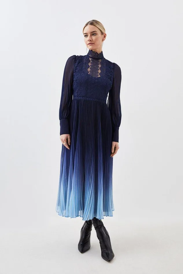 Dresses Women Karen Millen Petite Long Sleeve Ombre Guipure Lace Maxi Dress Blue Dresses Women Karen Millen Petite Long Sleeve Ombre Guipure Lace Maxi Dress Blue