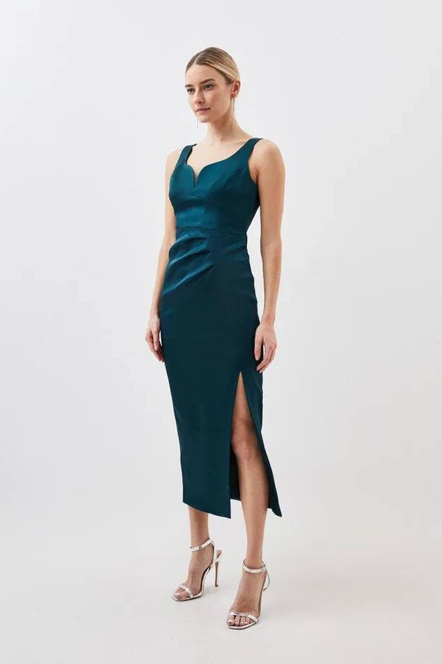 Dresses Women Karen Millen Petite Tailored Italian Structured Satin Corset Detail Maxi Dress Emerald Dresses Women Karen Millen Petite Tailored Italian Structured Satin Corset Detail Maxi Dress Emerald