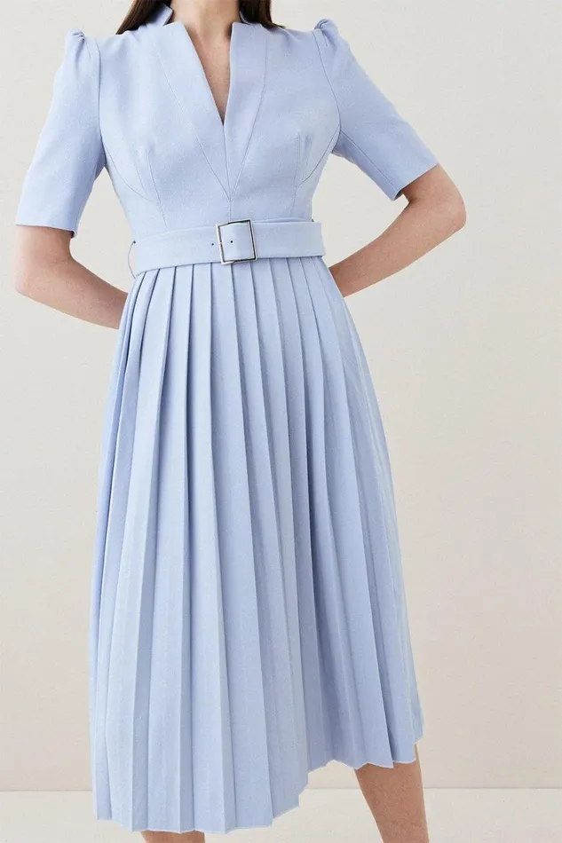 Dresses Women Karen Millen Petite Tailored Structured Crepe Forever Pleat Midi Dress Sky Blue Dresses Women Karen Millen Petite Tailored Structured Crepe Forever Pleat Midi Dress Sky Blue