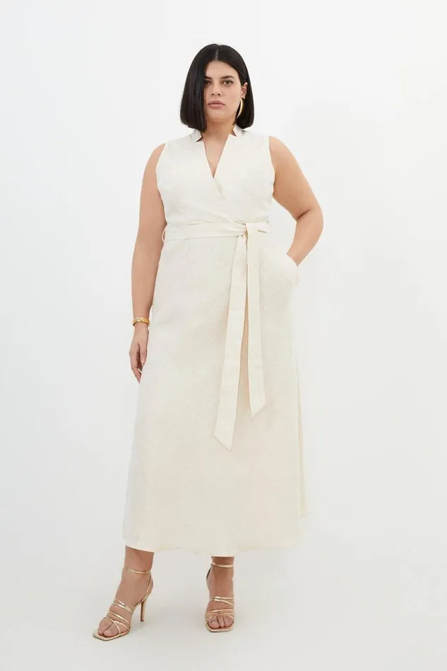 Dresses Women Karen Millen Plus Size Tailored Linen Metallic Notch Neck Maxi Dress Ivory Dresses Women Karen Millen Plus Size Tailored Linen Metallic Notch Neck Maxi Dress Ivory