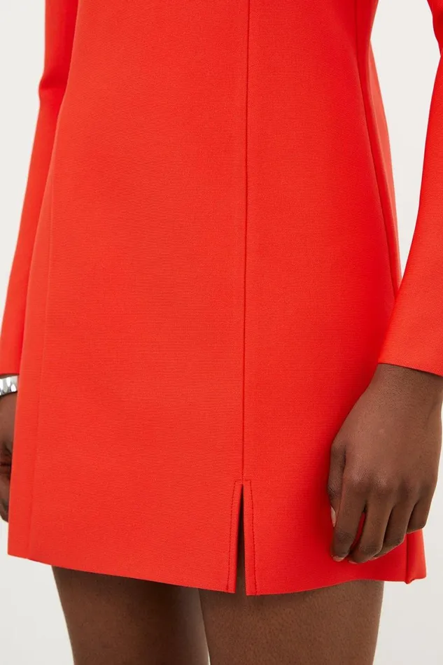 Dresses Women Karen Millen Relaxed Structured Knit Bandage Mini Dress Red