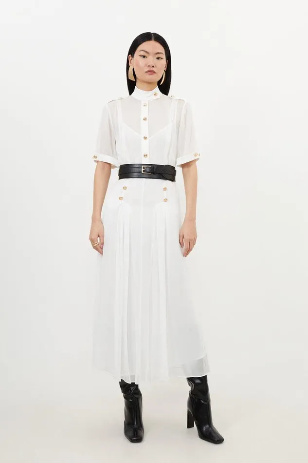 Dresses Women Karen Millen Satin Viscose Georgette Woven Hardwear Midi Dress Ivory Dresses Women Karen Millen Satin Viscose Georgette Woven Hardwear Midi Dress Ivory