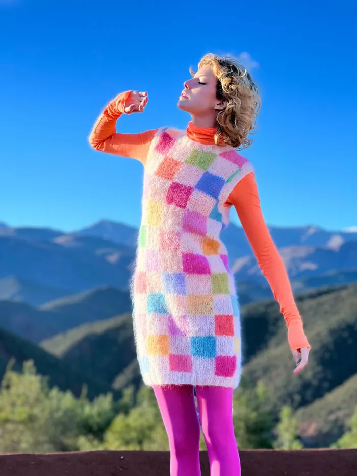 Dresses Women Rose Carmine DRESS PIXELS ECRU