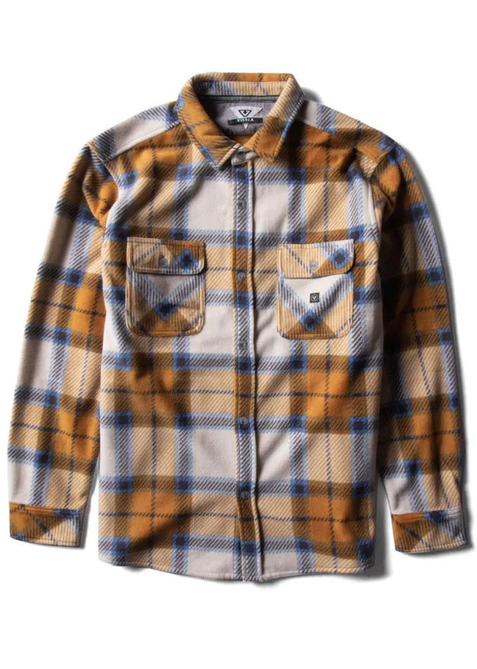 EcoZy Ls Polar Flannel Dark Honey Men Vissla Shirts and Flannels