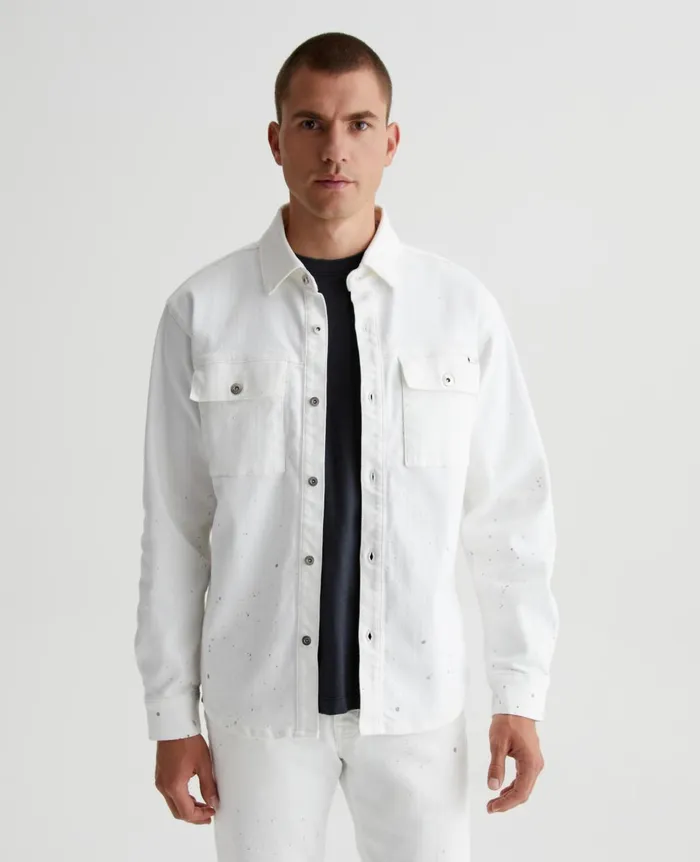 Elias Shirt Jacket True White Painted Men AG Jeans Shirts